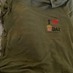 Olive green tee shirt